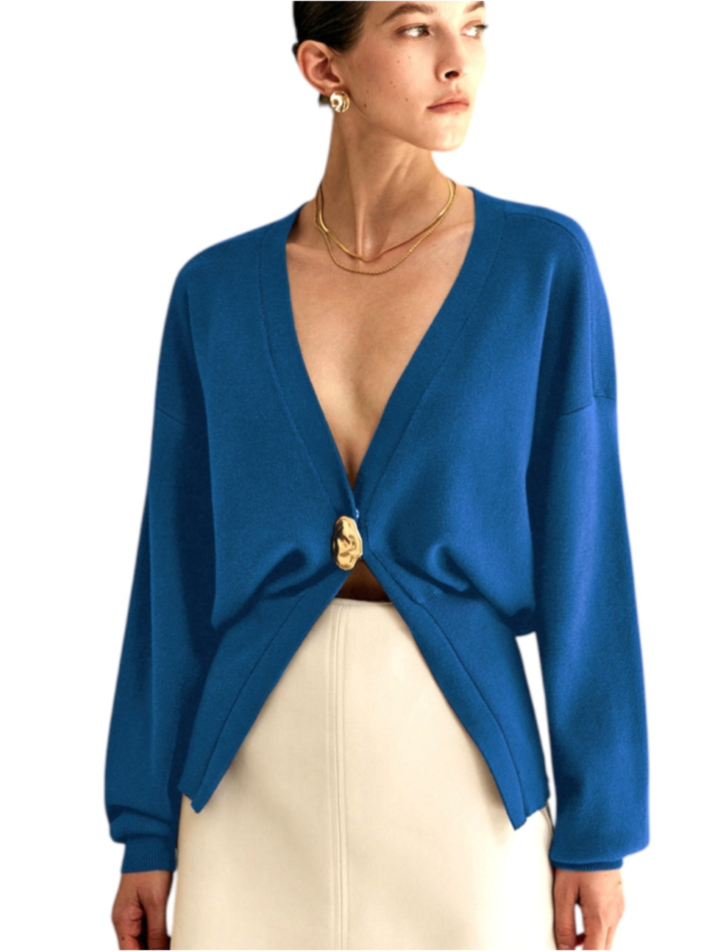 Commense Gold Button Cardigan Sweater Medium - Picture 1 of 10
